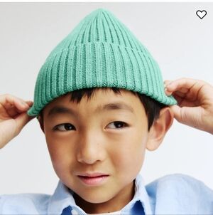 H&M Kids Rib-Knit Cotton Hat Green